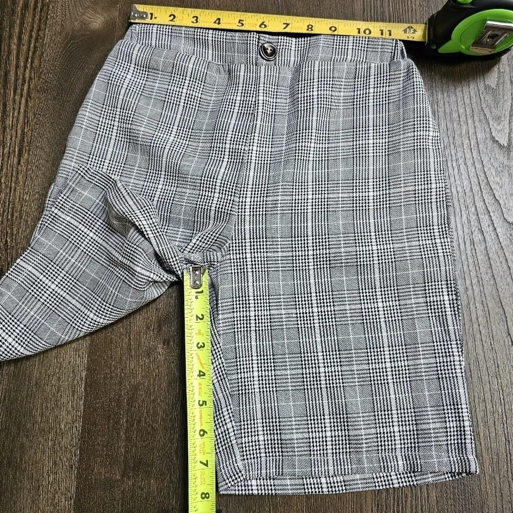 SHEIN Kids FANZEY Boys Bow Front Shirt & Plaid Print Shorts Size 10Y